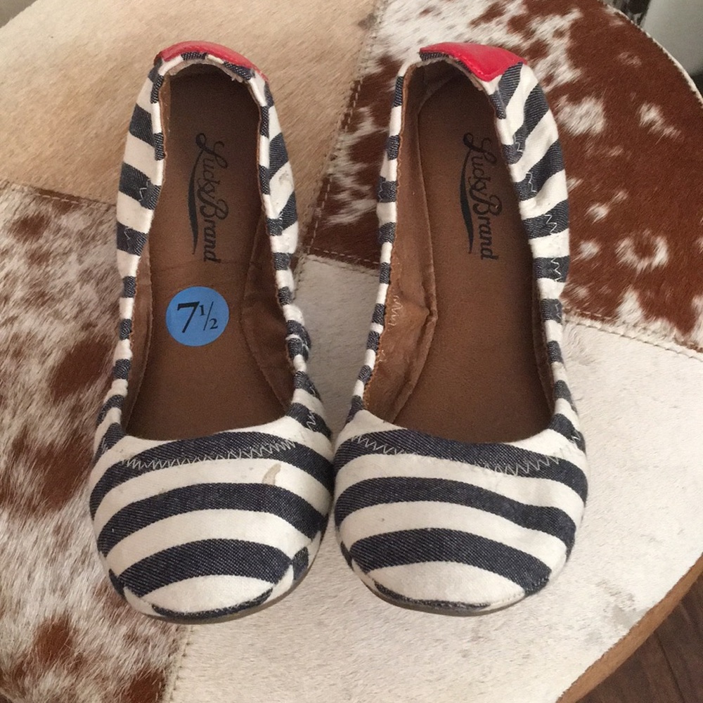 3 for $15 Lucky Brand striped flats 7.5